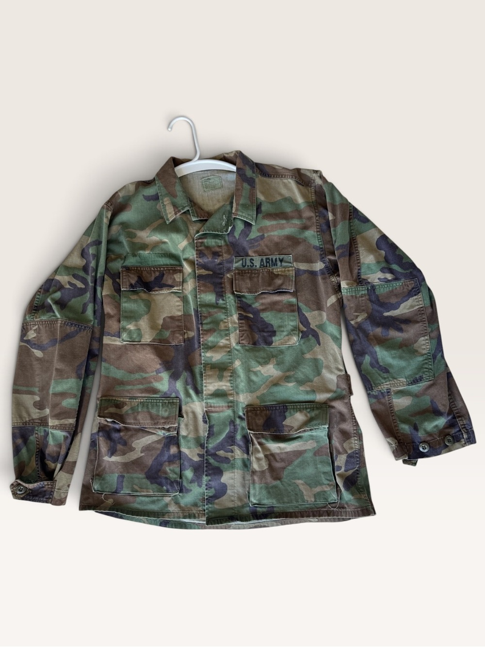 Vintage U.S. Army Woodland Camo BDU Field Jacket Medium Regular